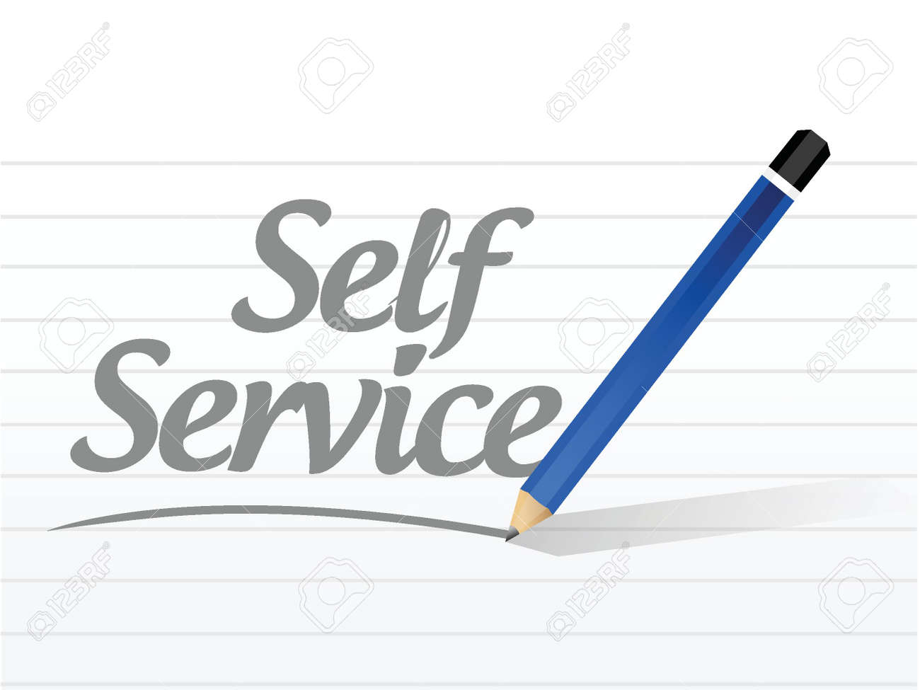 白地にイラスト デザイン メッセージにセルフ サービスの署名のイラスト素材 ベクタ Image
