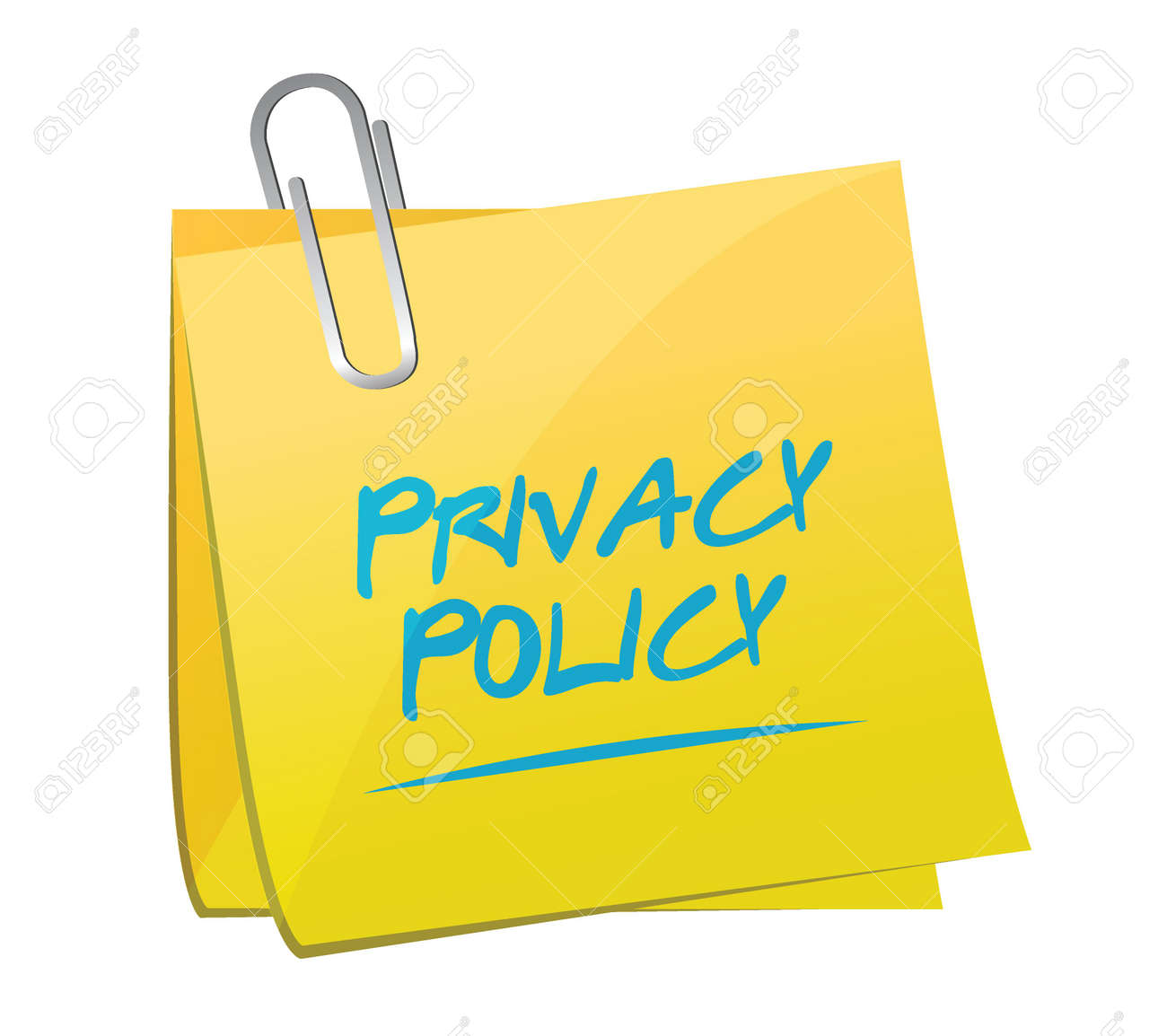プライバシー ポリシー メモ イラスト デザイン 白い背景の上に投稿します のイラスト素材 ベクタ Image
