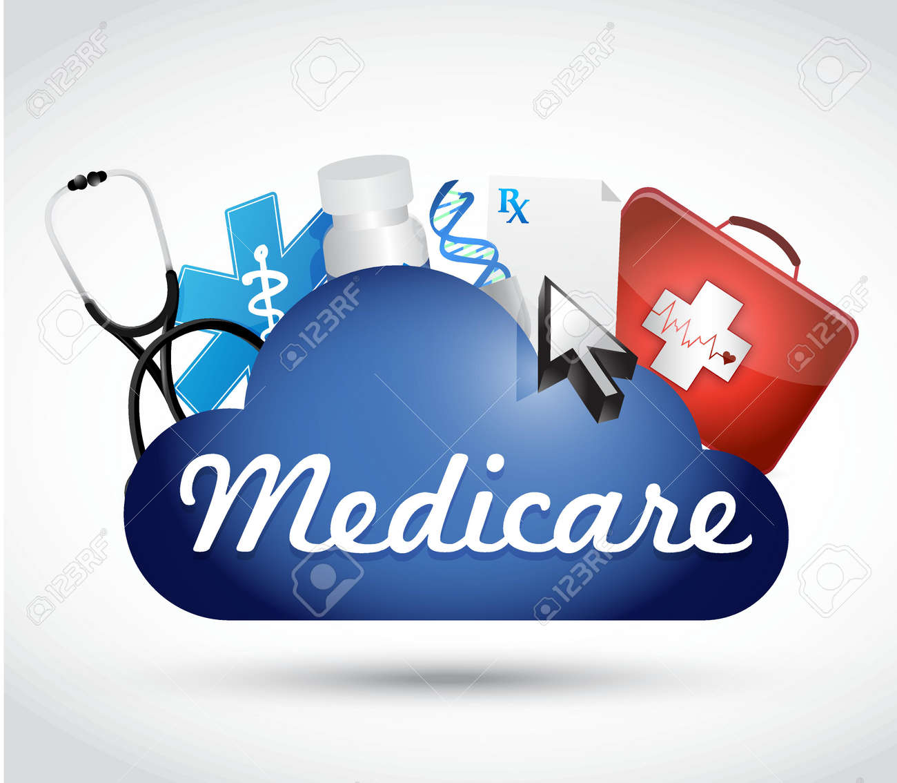 Medicare cloud technology sign concept illustration design over white - 42585067 Medicare cloud technology sign concept illustration design over white - 42585067