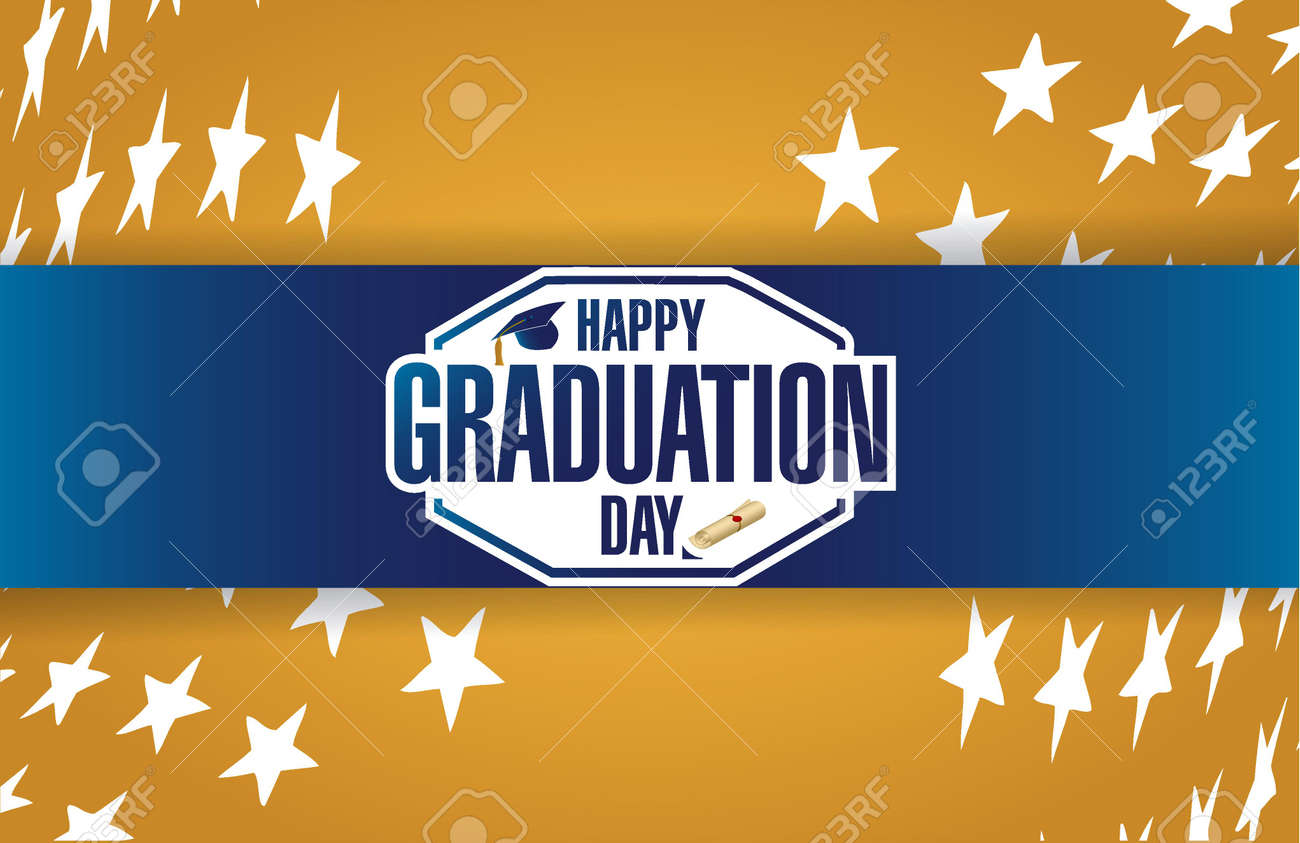 卒業おめでとう日スタンプ金高級カード イラスト デザイン グラフィック のイラスト素材 ベクタ Image