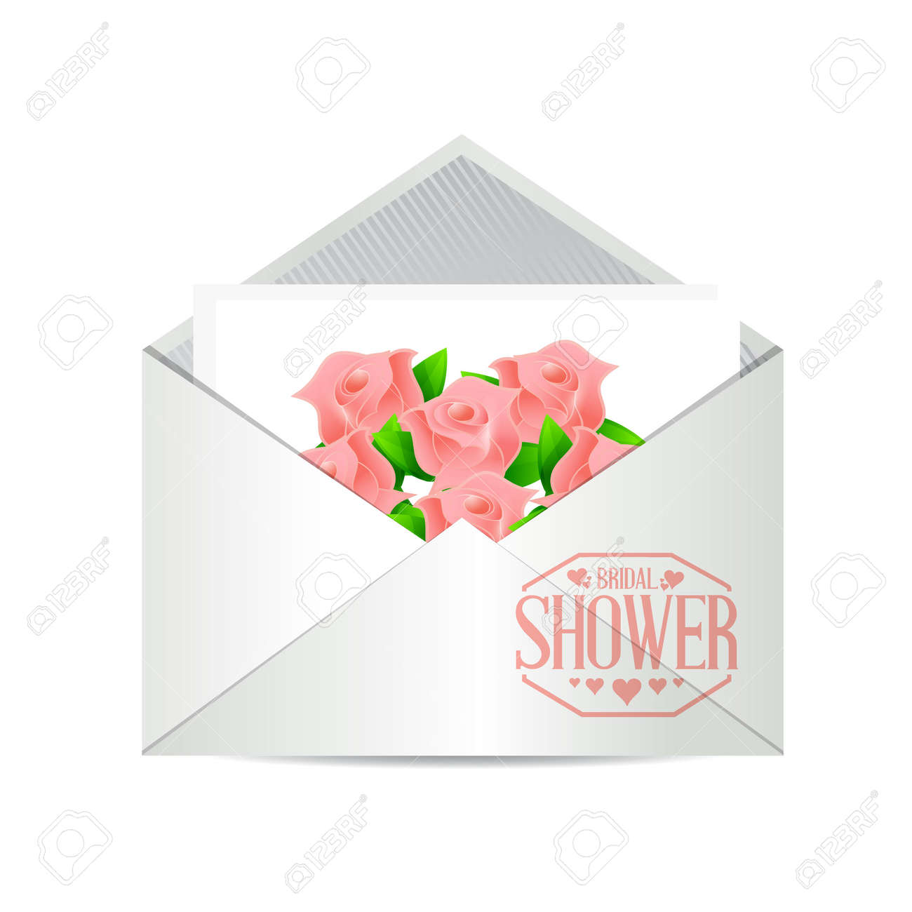 bridal shower envelope invite sign illustration design graphic