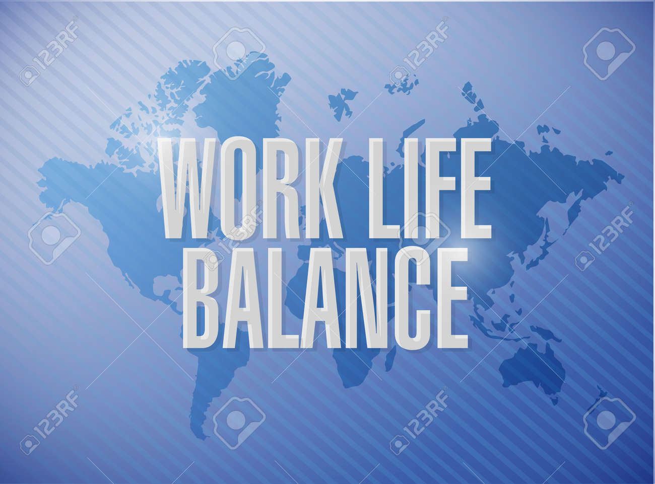 ライフ バランス世界地図背景記号概念イラスト デザインを仕事します