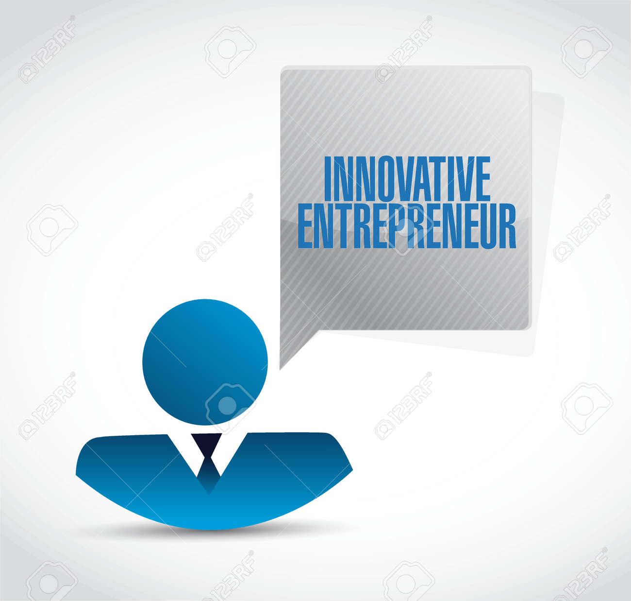 Innovative Entrepreneur Businessman Sign Illustration Design - 