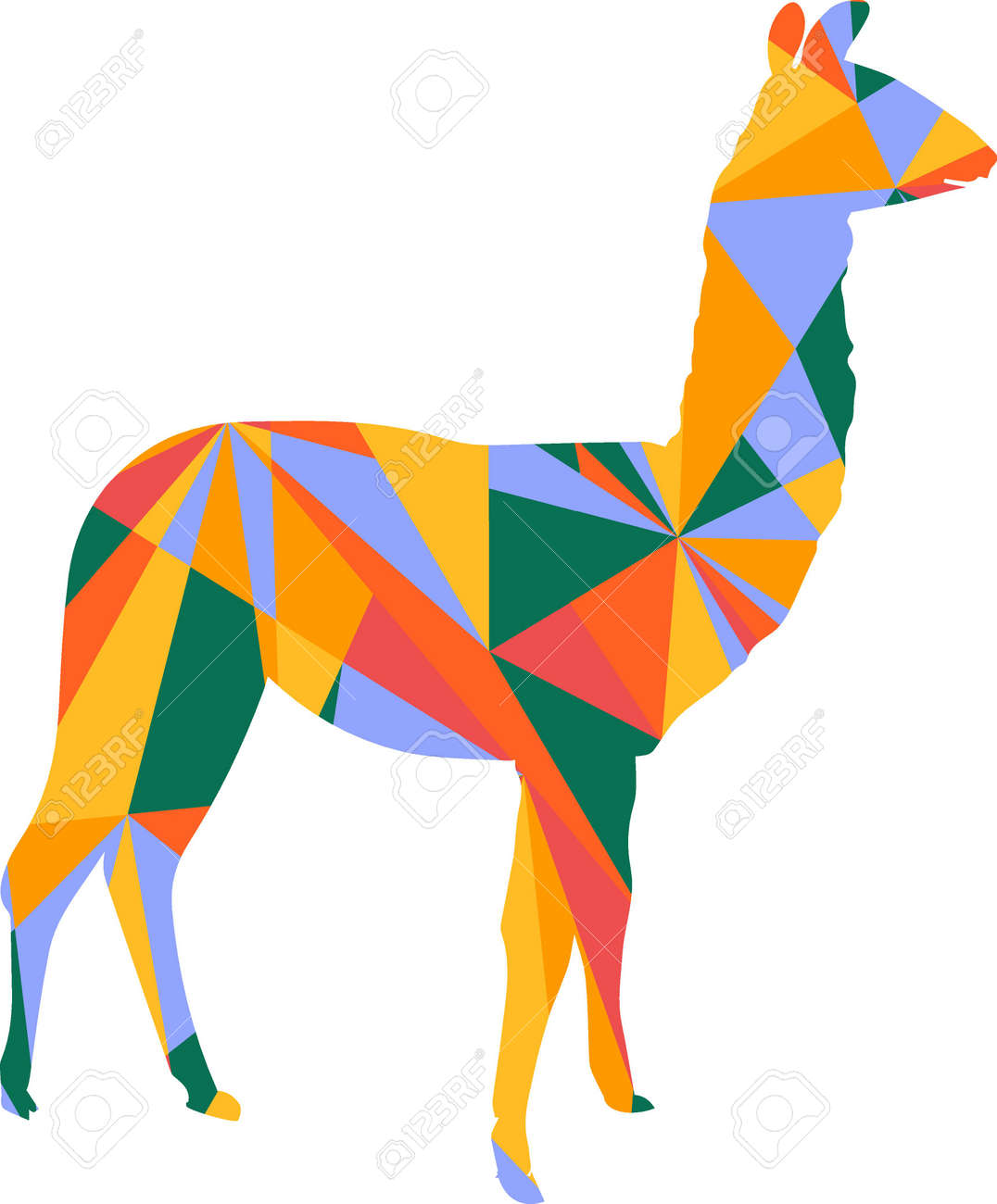 ラマ抽象図形背景イラスト デザイン グラフィックのイラスト素材 ベクタ Image