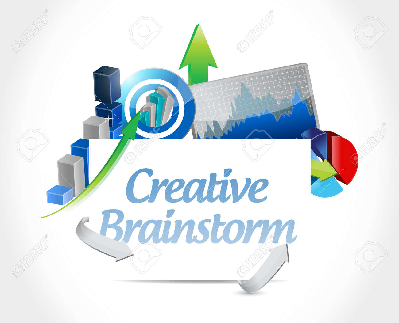 創造的なひらめきビジネス グラフ記号概念イラスト デザイン グラフィックのイラスト素材 ベクタ Image