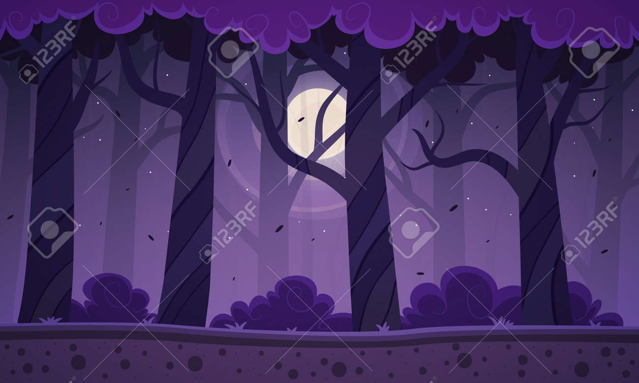 夜の森の背景 のイラスト素材 ベクタ Image 夜の森の背景 のイラスト素材 ベクタ Image