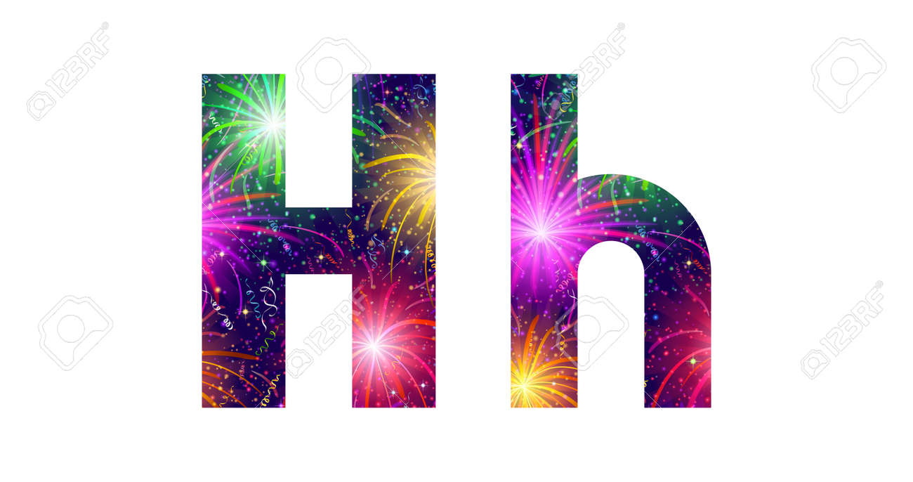 英語の文字の大文字と小文字の H 星やフレア Web デザインの要素と様式化されたカラフルな休日の花火に署名します Eps10 には 透明度が含まれています ベクトルのイラスト素材 ベクタ Image 英語の文字の大文字と小文字の H 星やフレア Web デザインの要素と様式化されたカラフルな休日の花火に署名します Eps10 には 透明度が含まれています ベクトルのイラスト素材 ベクタ Image