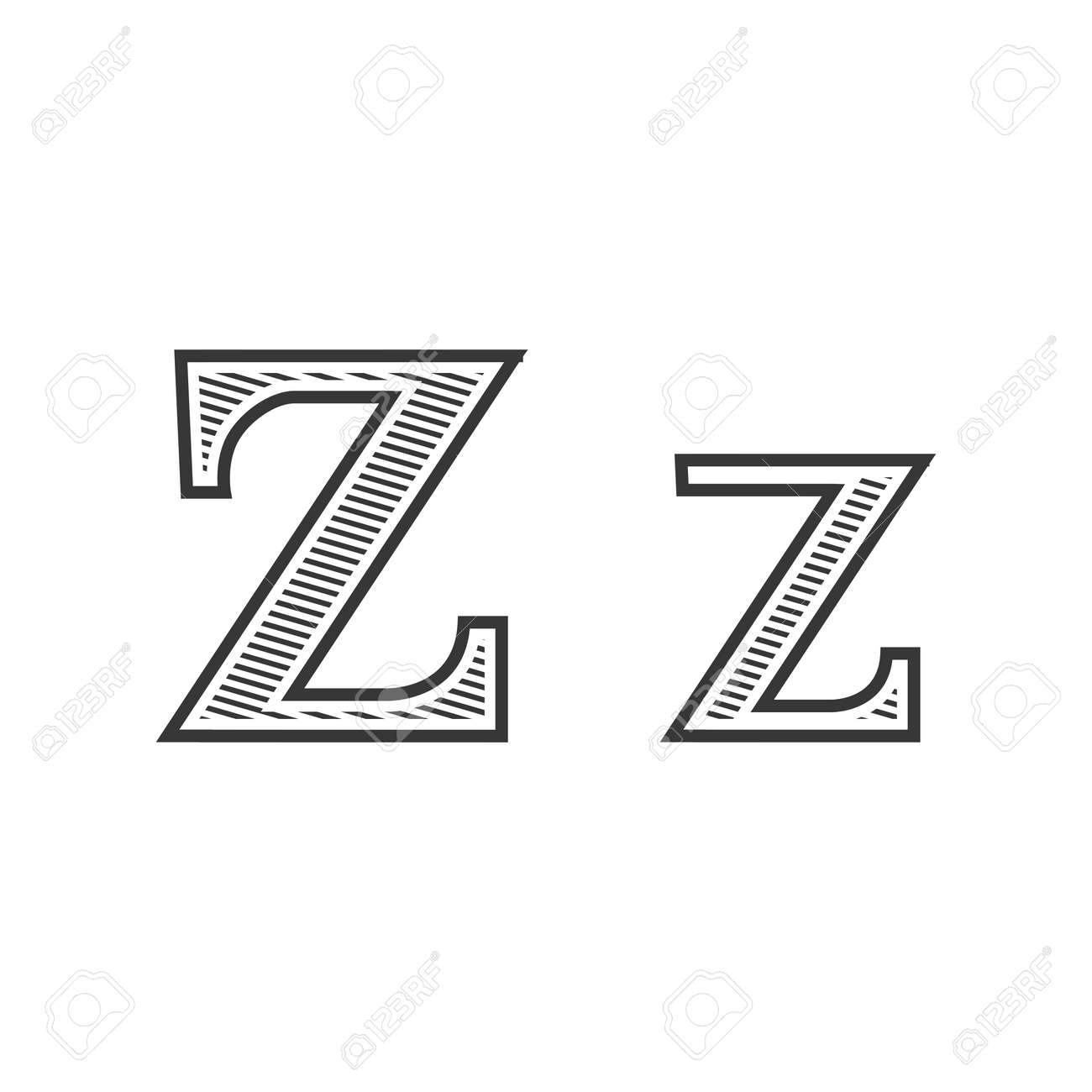 フォント タトゥー シェーディングで黒と白の Z の文字を彫刻のイラスト素材 ベクタ Image 46507227