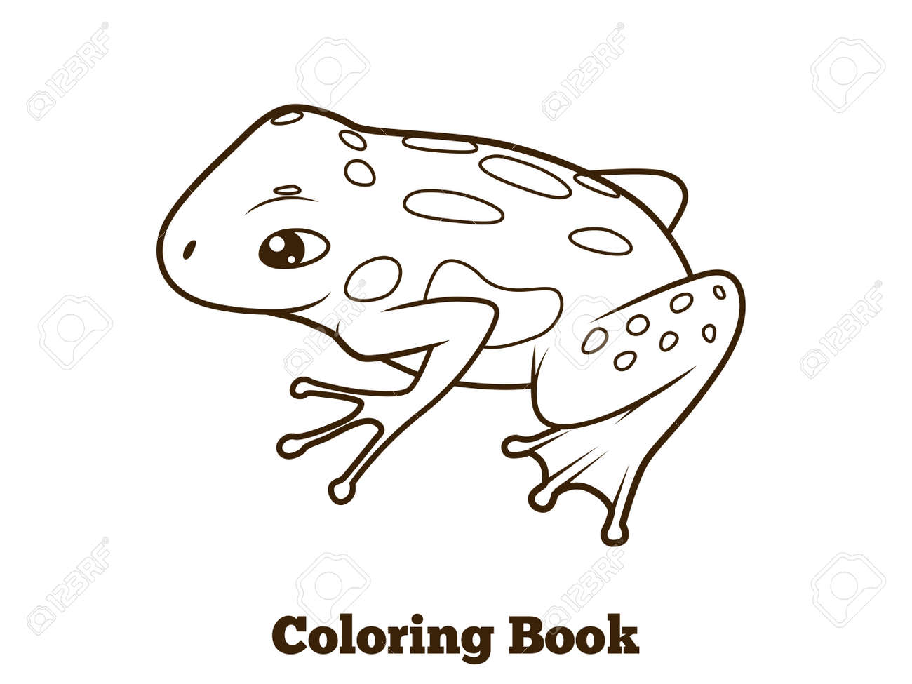 best foto de archivo rana libro para colorear de dibujos animados a mano ilustracin vectorial dibujado