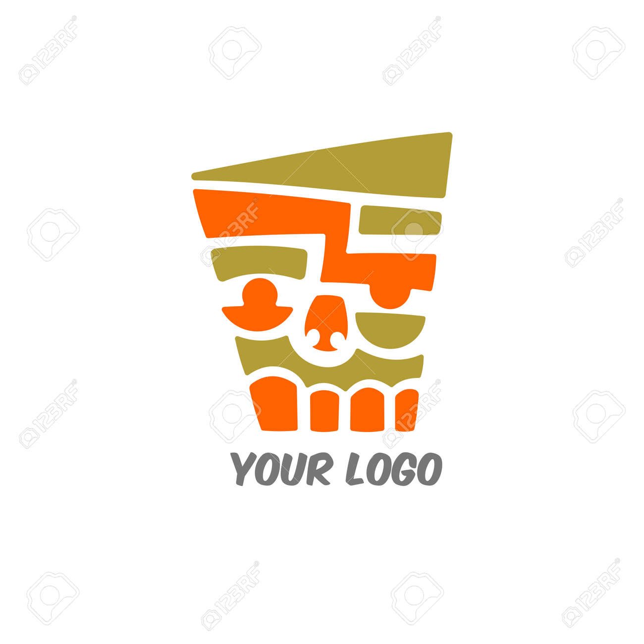 抽象化顔画像ロゴ ベクトル イラスト マスクの抽象的なロゴ のイラスト素材 ベクタ Image