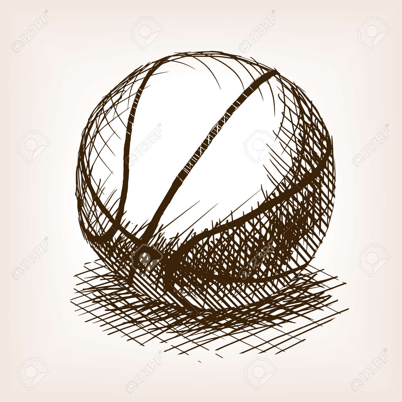 basketball sketch style vector illustration old engraving imitation