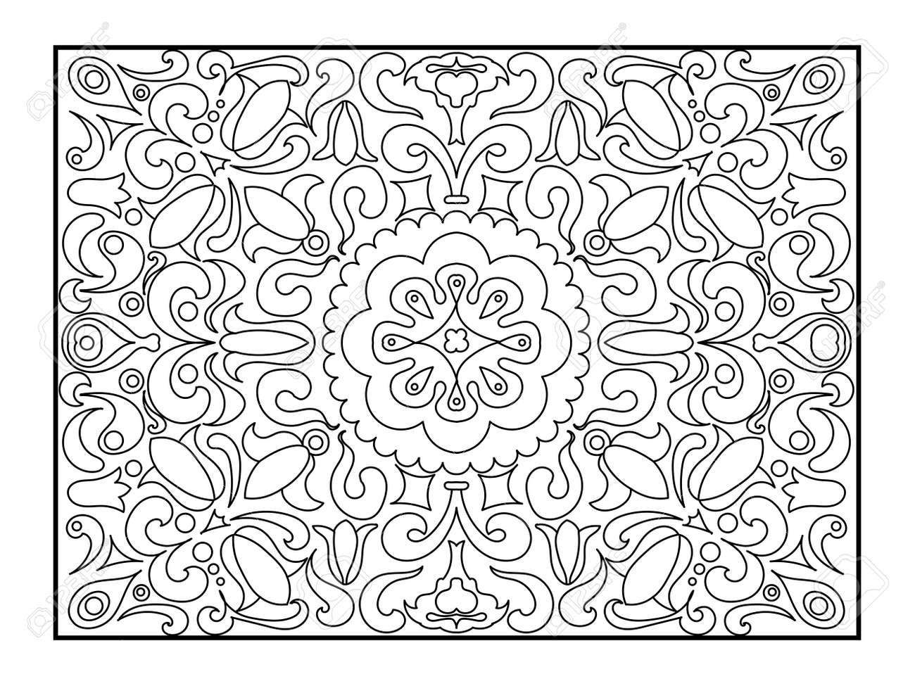 大人のイラストの塗り絵のカーペット 大人のための着色抗ストレス スタイル 黒と白のライン レース パターン のイラスト素材 ベクタ Image 大人のイラストの塗り絵のカーペット 大人のための着色抗ストレス スタイル 黒と白のライン レース パターン のイラスト素材 ベクタ Image