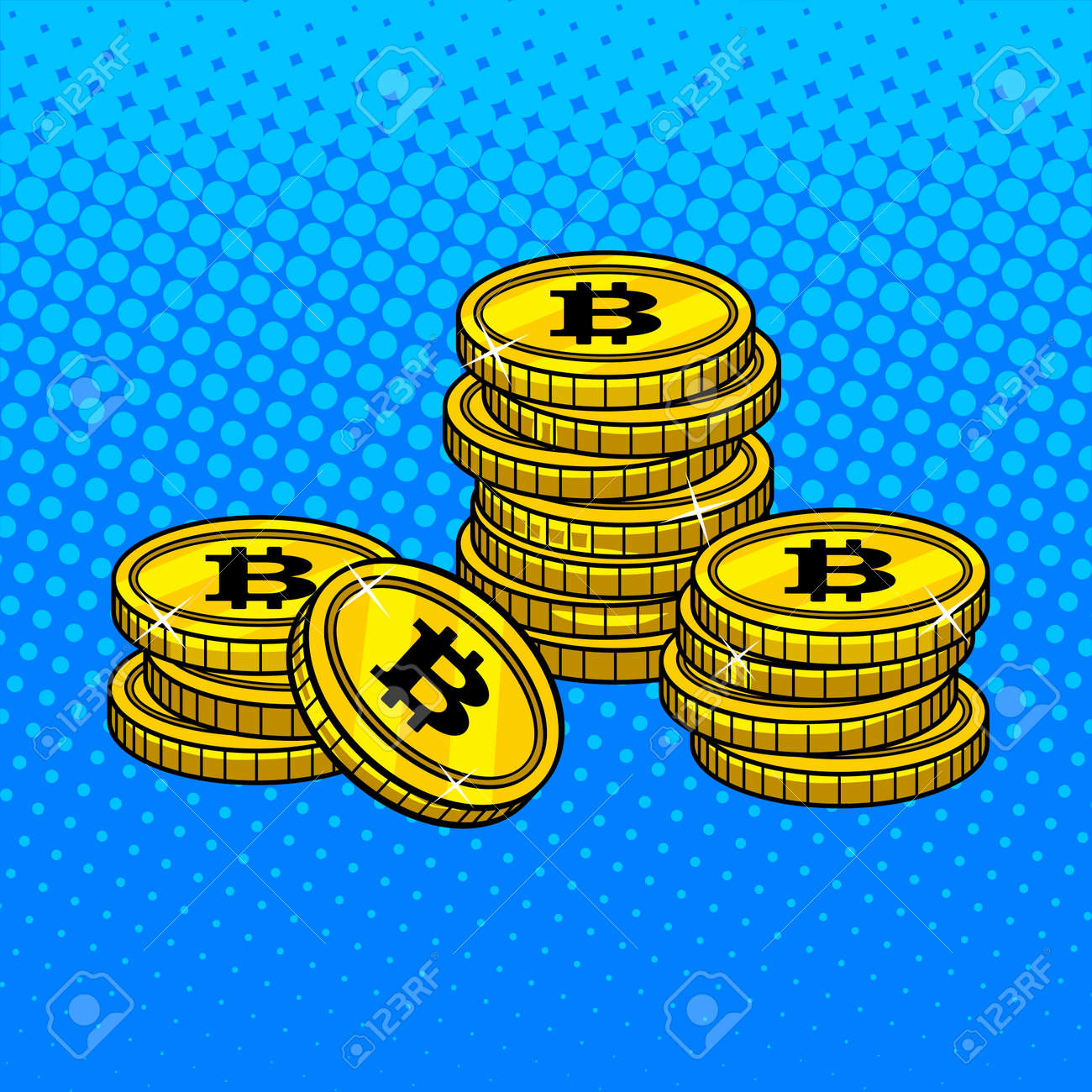 Bitcoin Crypto Currency Money Pop Art Style Vector Illustration For Comic  Book Style Imitation Royalty Free SVG, Cliparts, Vectors, and Stock  Illustration. Image 83484408.