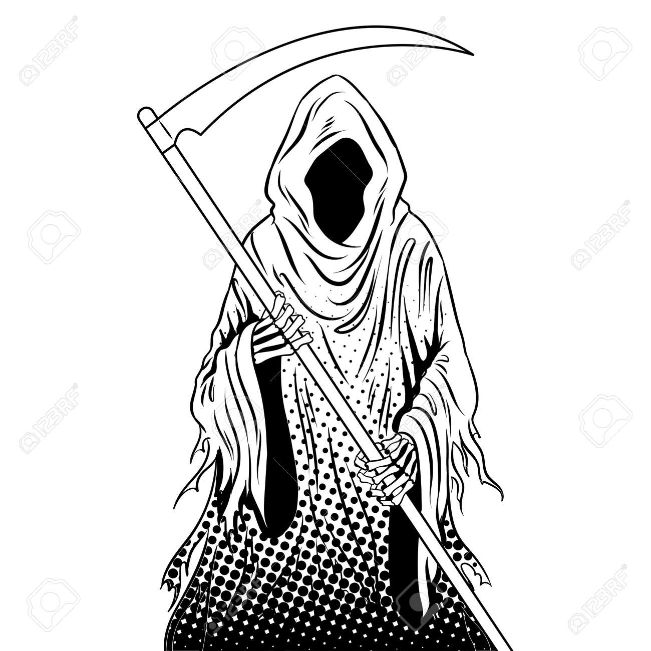 Grim Reaper Coloring Book Vector Royalty Free Cliparts Vectors