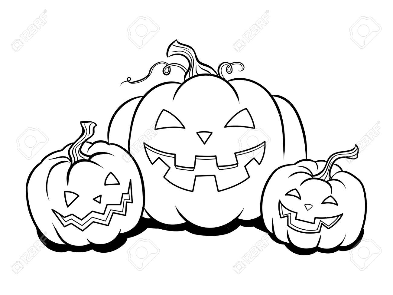 ハロウィーンカボチャ塗り絵ベクトル のイラスト素材 ベクタ Image