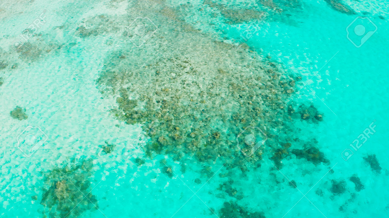 Sea Water Surface In Lagoon With Coral Reef Copy Space For Text. Top View  Transparent Turquoise Ocean Water Surface. Background Texture Stock Photo,  Picture and Royalty Free Image. Image 160914052., image size:1300x731