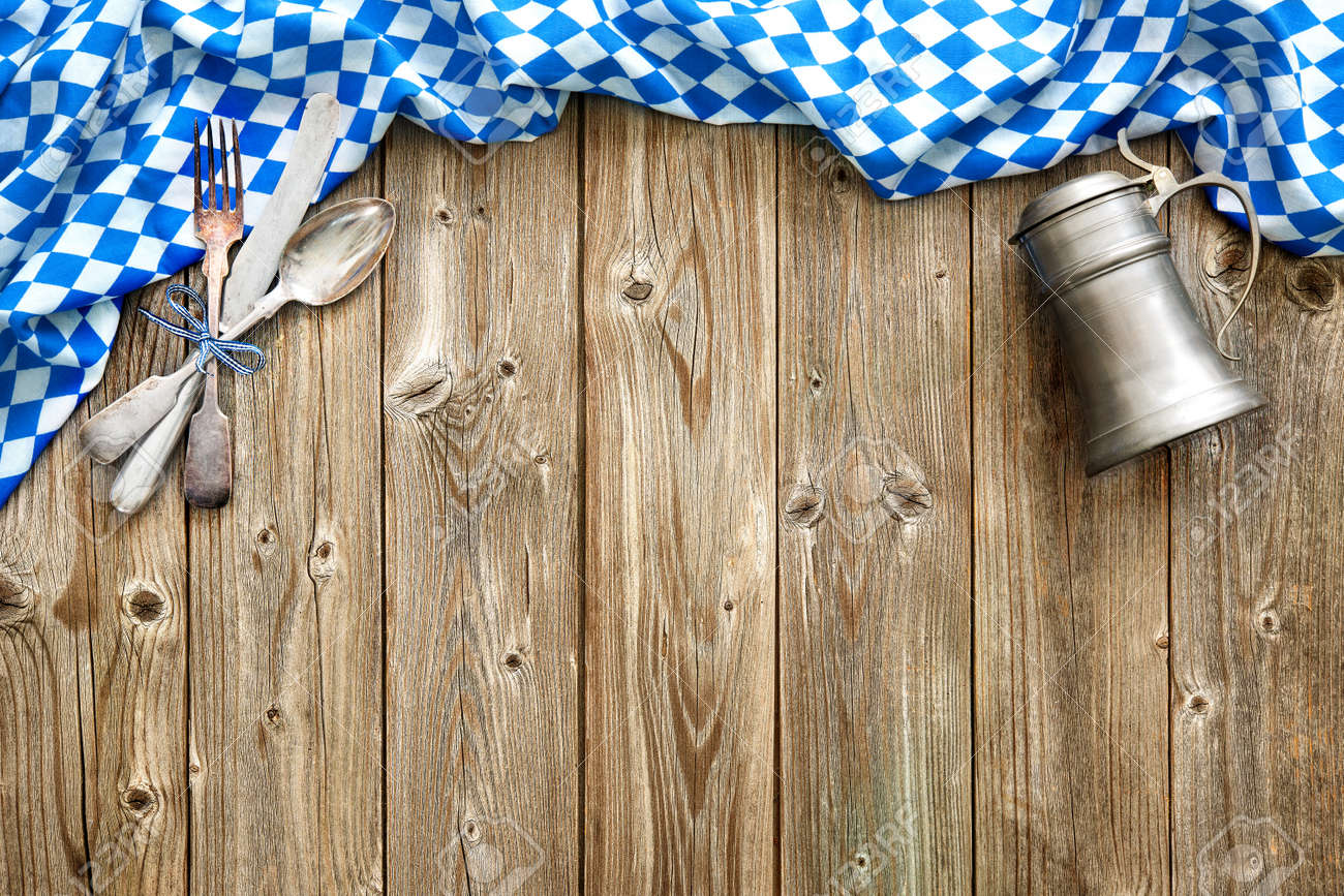 Rustic Background For Oktoberfest With Bavarian White And Blue Stock Photo Picture And Royalty Free Image Image
