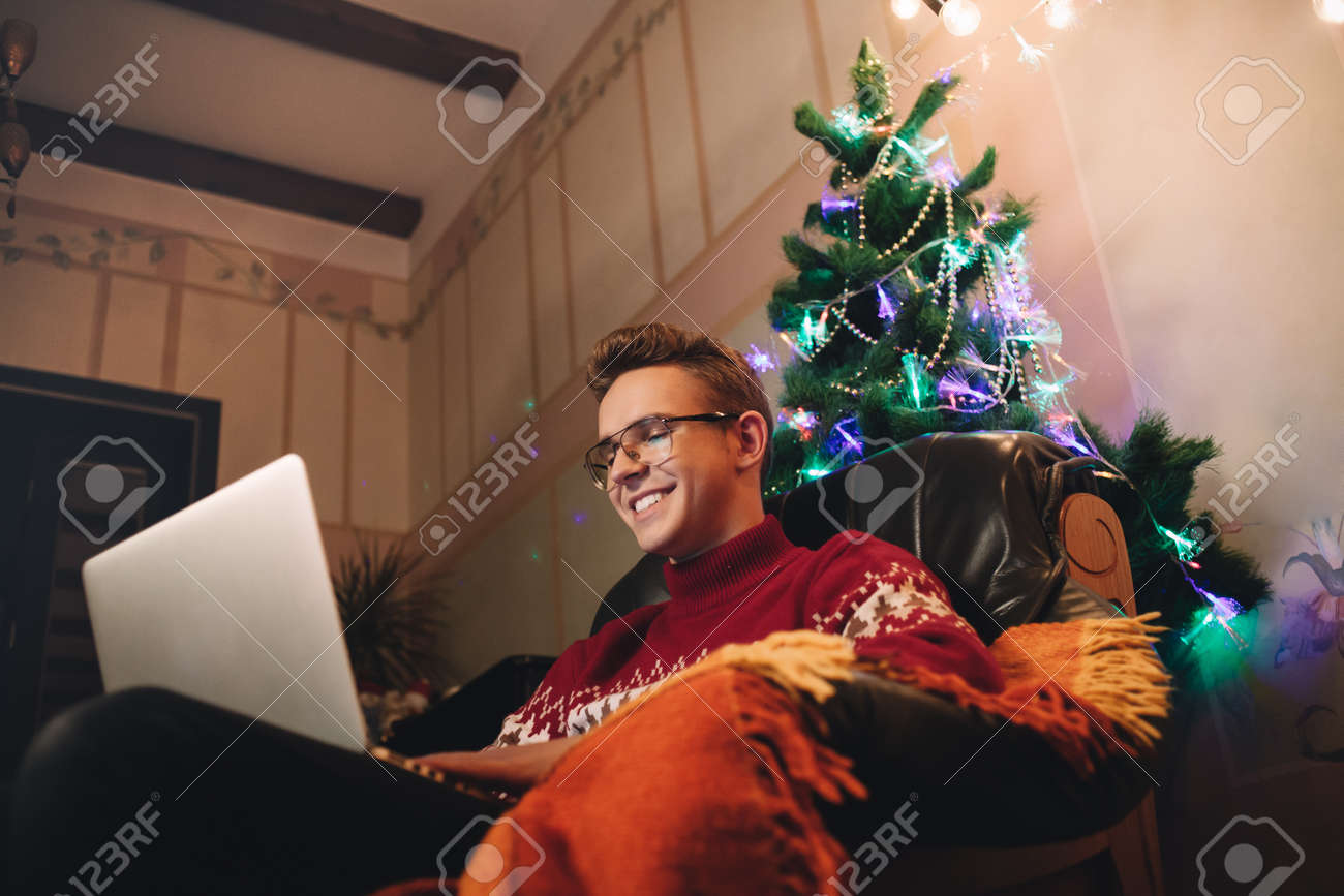 man in red sweater