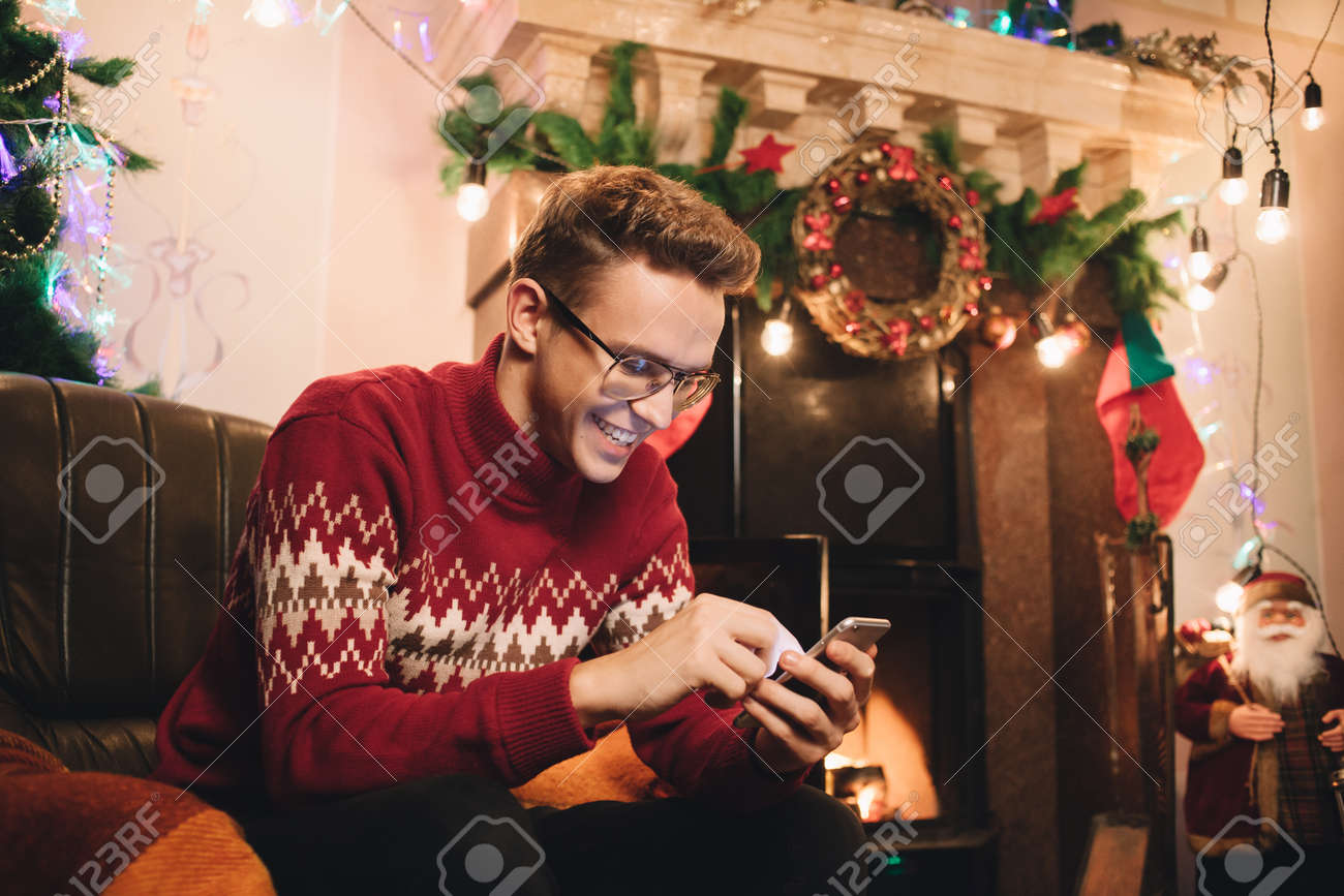 man in red sweater
