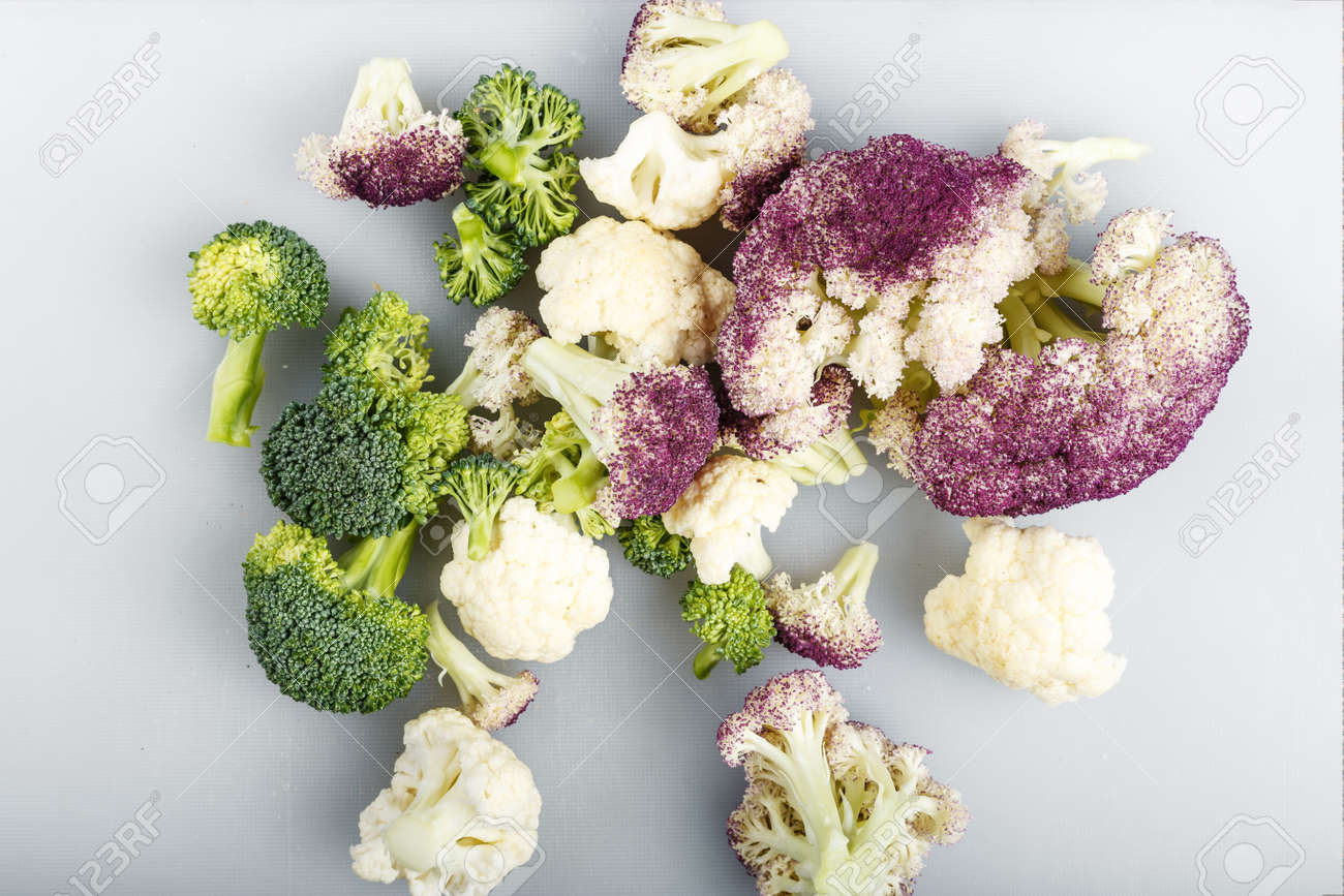 Inflorescence Of Colorful Cauliflower White And Purple And Broccoli On White Background Stock Photo Picture And Royalty Free Image Image Inflorescence Of Colorful Cauliflower White And Purple And Broccoli On White Background Stock Photo Picture And Royalty Free Image Image