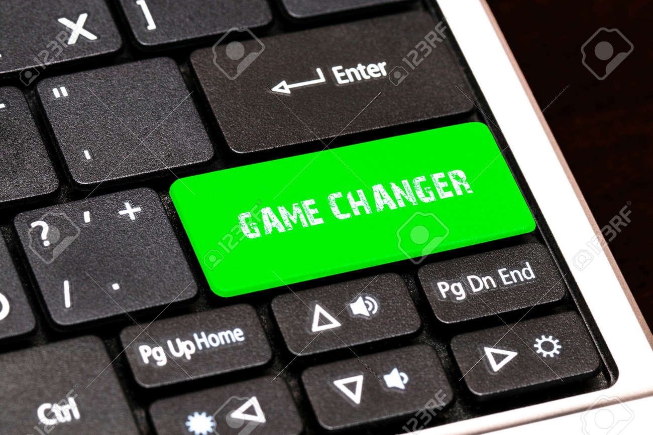 On The Laptop Keyboard The Green Button Written Game Changer Stock Photo Picture And Royalty Free Image Image 71235422