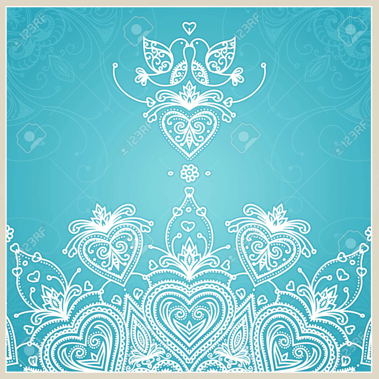 Modele De Conception D Invitation De Mariage De Bleu Avec Des Colombes Coeurs Fleurs Et Dentelle Geometrique Ornement Carte De Mariage Banque D Images Et Photos Libres De Droits Image 28200430