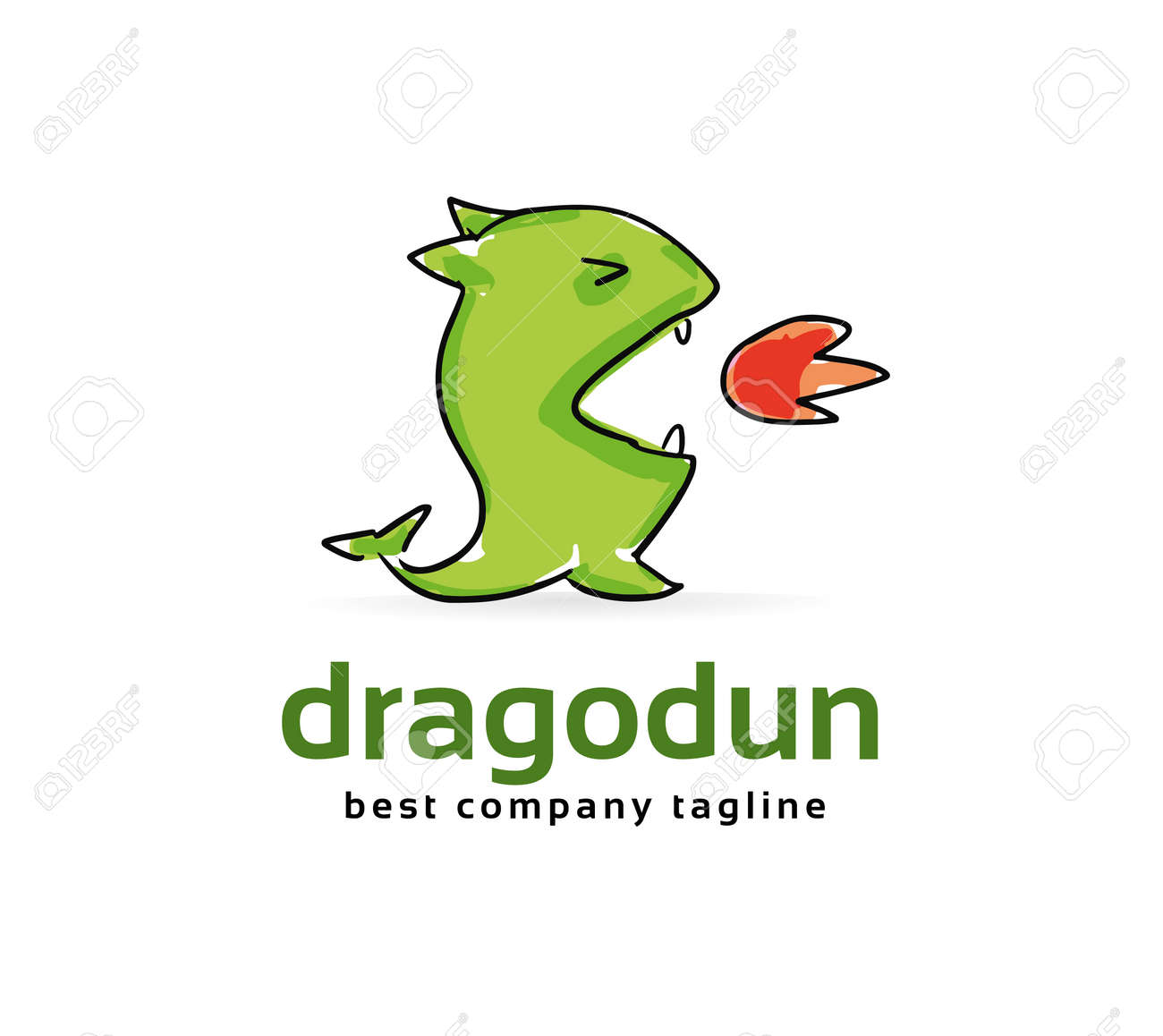 abstract vector dragon monster logo icon concept logotype template