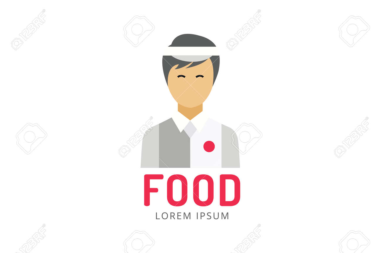 中国や日本のファーストフード男シルエット ロゴ アイコン テンプレート アジアン キッチン 男 のシルエット 麺ボックス 水 中国や日本 携帯電話のレストラン ファーストフード 昼食の時間 デザイン要素のイラスト素材 ベクタ Image