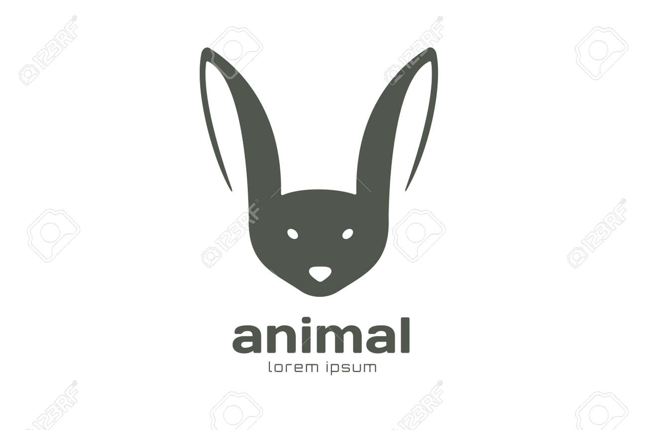 abstract animal face logo vector template rabbit bat mascot template for rabbit