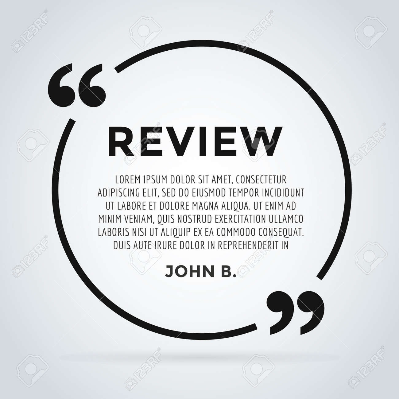 website review quote citate blank template website review vector website review template