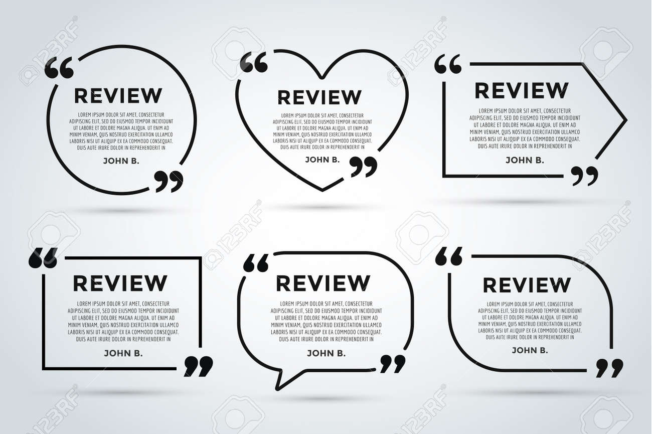 website review quote citate blank template website review vector website review template