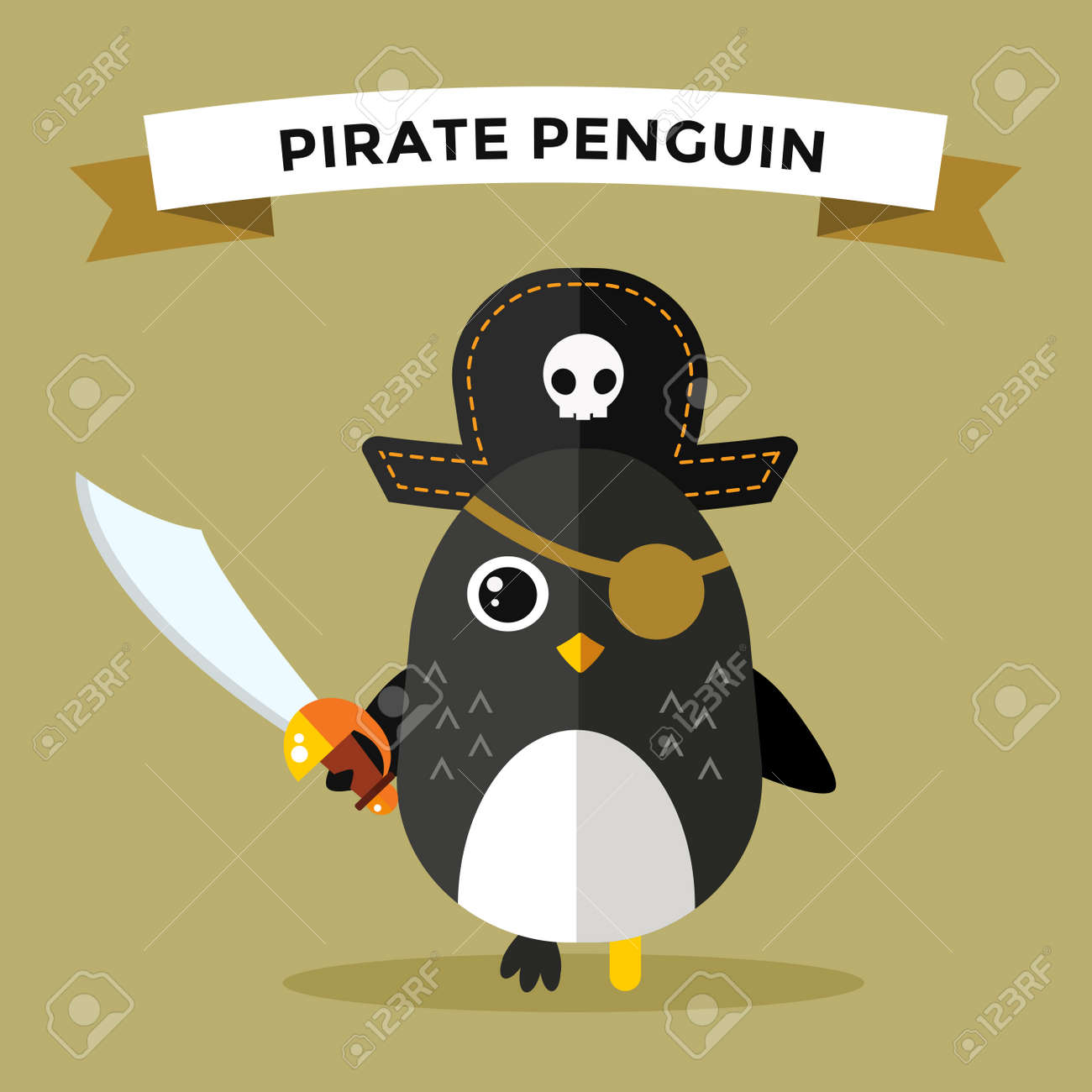 cartoon penguin character vector