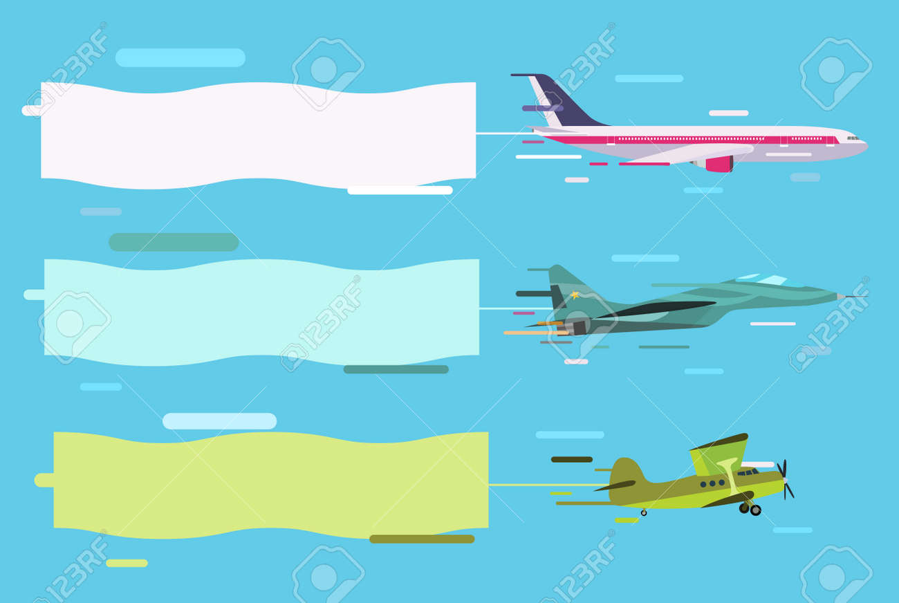 plane flying with advertising