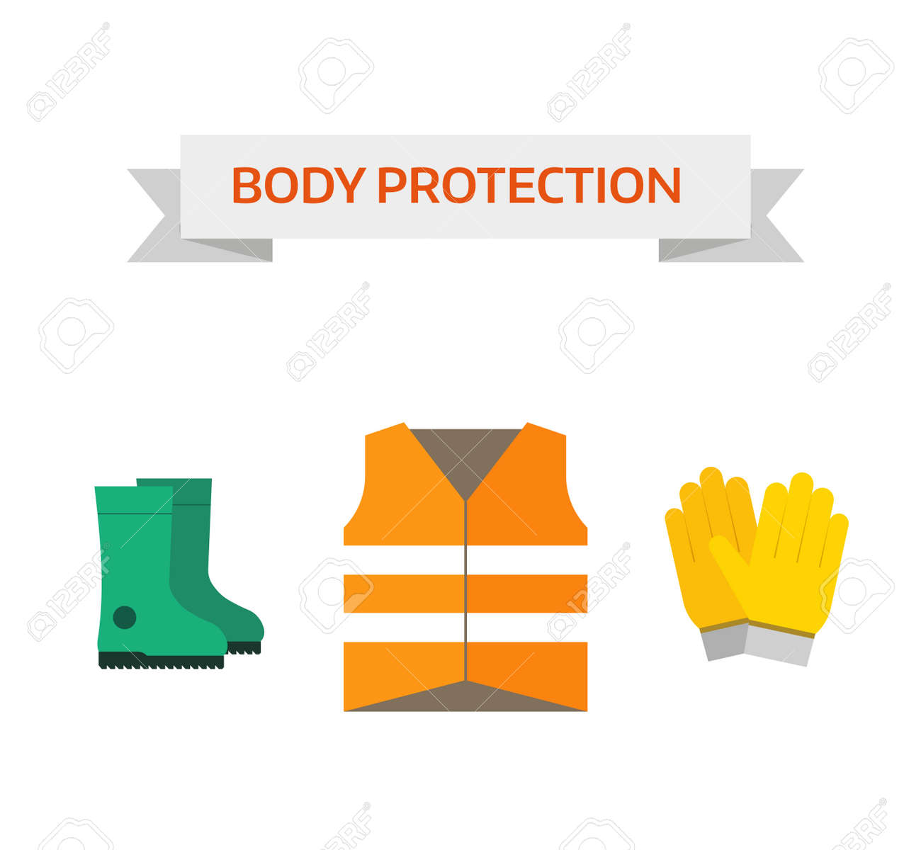 safety work icons flat style safety icons vector illustration