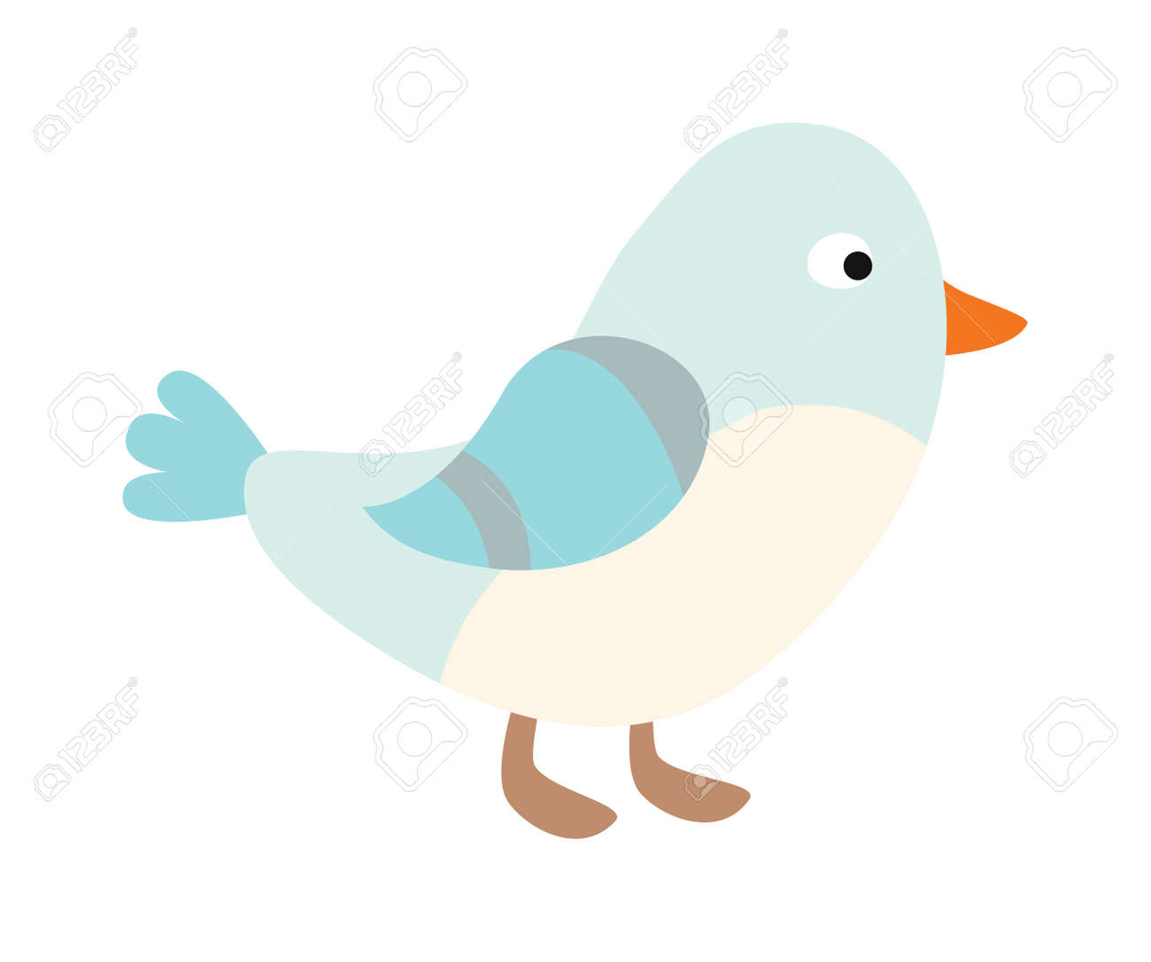 Cartoon Vol Des Oiseaux Et La Nature Douce Oiseau Comique De Bande Dessinée Cartoon Oiseau Bleu Symbole De Printemps Coloré Personnage De Dessin