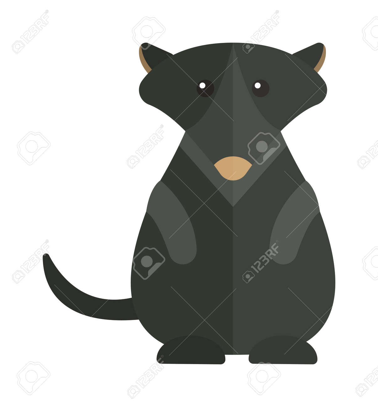 オーストラリア グラウンドホッグ哺乳類動物とオーストラリア グラウンドホッグ今後小枝休日記号 マーモット フラット ベクトル イラストの かわいいオーストラリア グラウンドホッグ面白い漫画キャラクターのイラスト素材 ベクタ Image