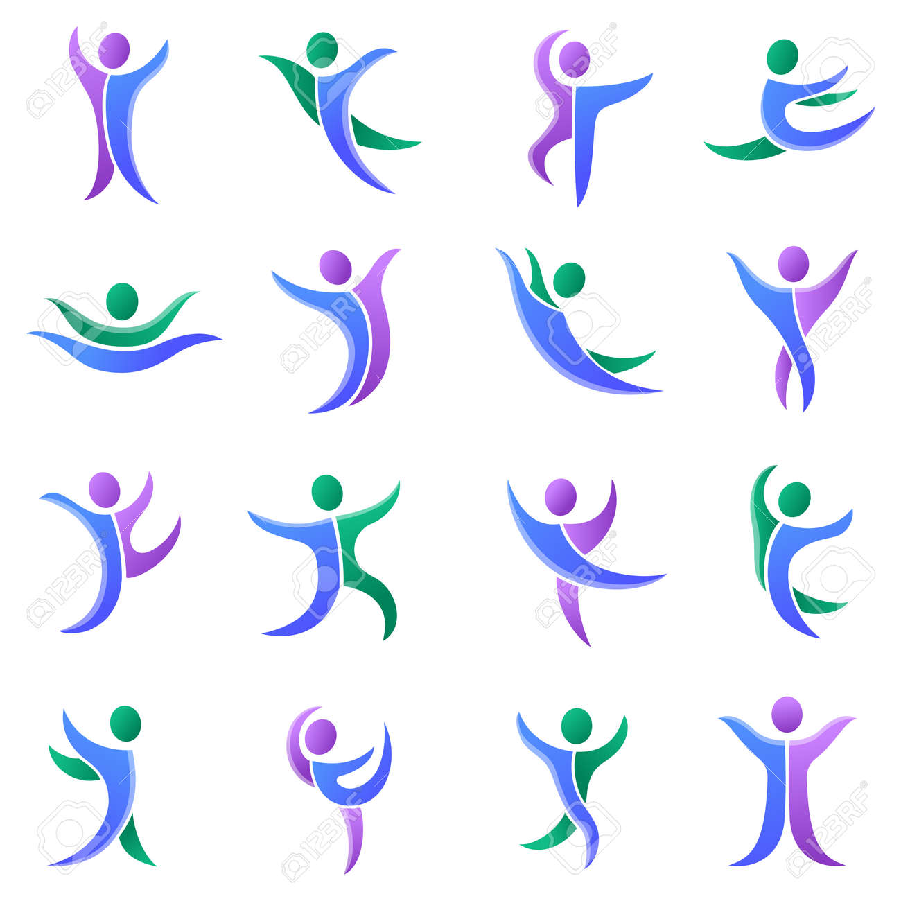 シルエット別の抽象的な人と抽象的なシルエット人。パフォーマンス