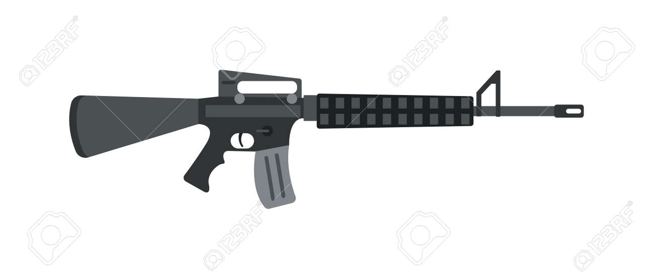 Military Rifle Army Machine Gun And Weapon Vector Illustration Machine Metal Russian Gun Defense Security Steel War Machine Weapon Submachine Gun Icon Color Silhouette Vector Illustration Royalty Free Cliparts Vectors And Stock