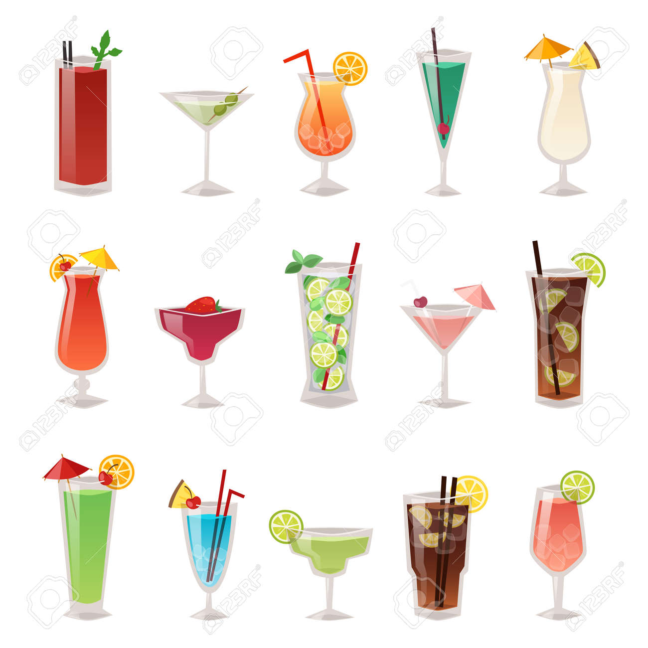Alcohol drinks beverages and alcohol cocktail whiskey drink bottle lager refreshment container. Alcohol menu drunk concept. Set of different alcohol drink bottle and glasses vector illustration. - 54834740 Alcohol drinks beverages and alcohol cocktail whiskey drink bottle lager refreshment container. Alcohol menu drunk concept. Set of different alcohol drink bottle and glasses vector illustration. - 54834740