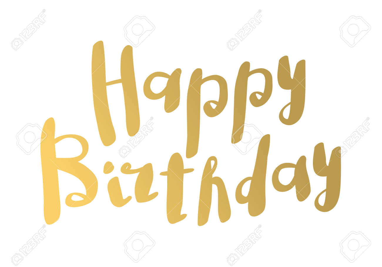 happy birthday text hand lettering handmade calligraphy vector