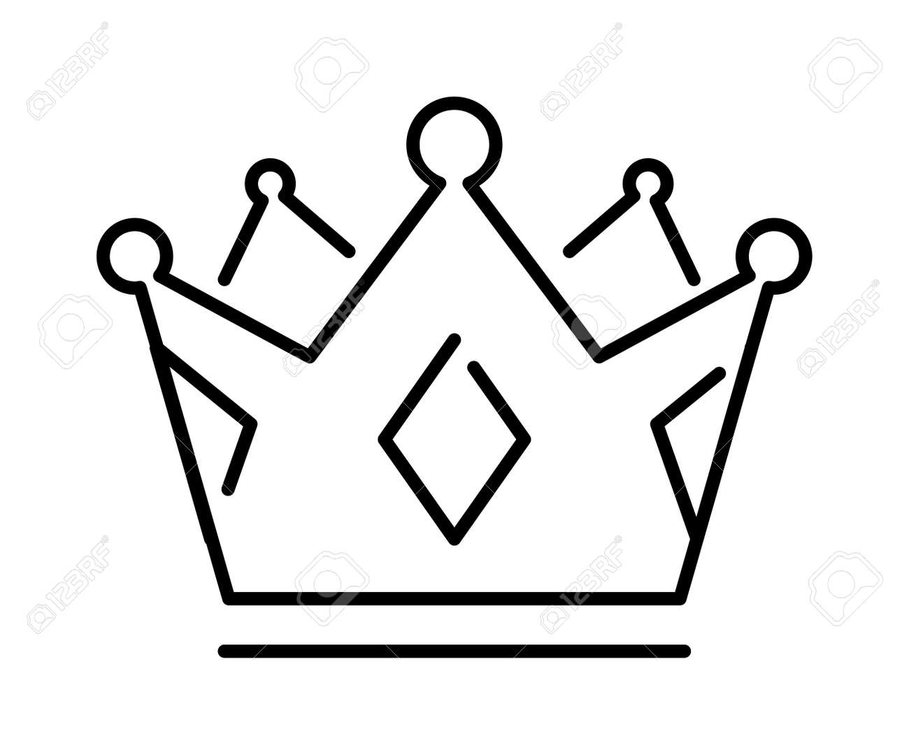 キングまたはロイヤル クラウン ライン アート アイコンのアプリのウェブサイト デザイン ラベル ベクトルのクラウン ロイヤル クラウン ライン アイコンとクイーン クラウン ライン アイコン ジュエリー要素君主シンボル クラウン ライン アイコン中世飾り のイラスト
