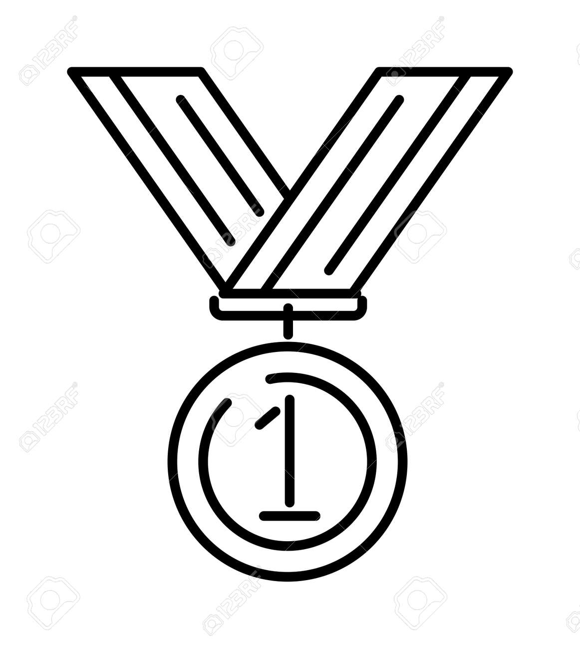 award medal gold success winner competition symbol with ribbon award ribbon outline