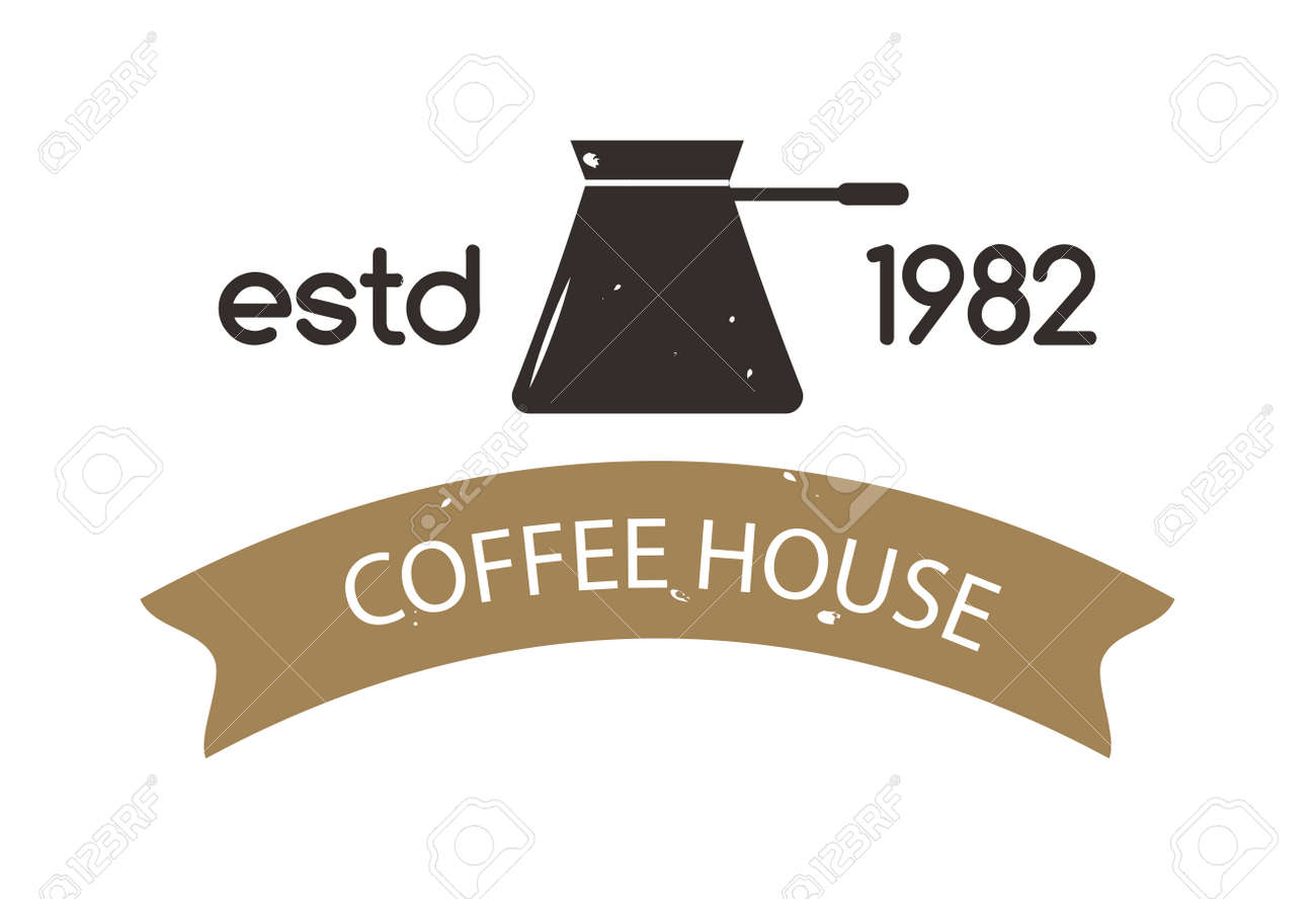 Coffee Logo Shop Sign Cafe Symbol Espresso Design Morning Drink - 1300x887 - jpeg Vintage Coffee Sign Espresso