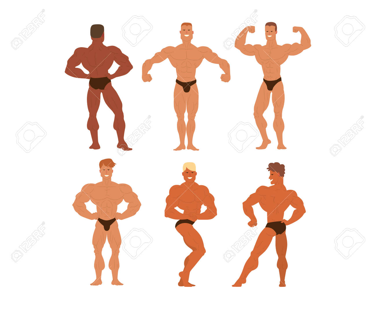筋肉、髭はマン ボディビルダー イラストのセットします。フィットネス