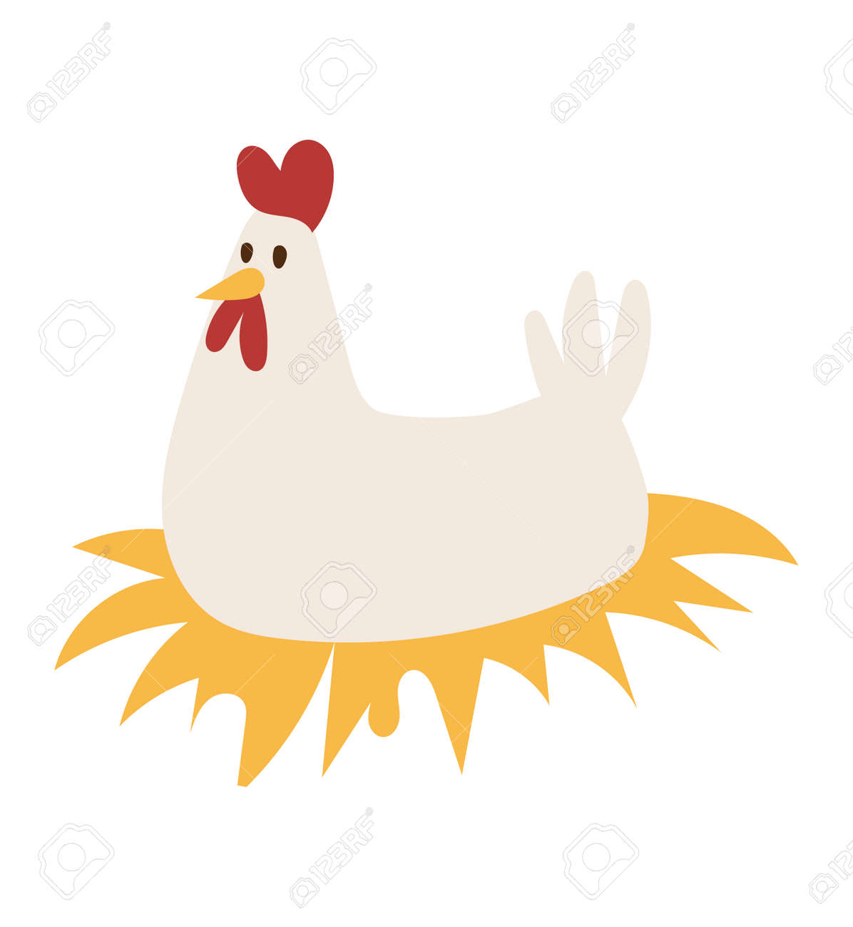 Cartoon Poulet Caractère Animal De Ferme Doiseaux Et Drôle Petit Jeune Oiseau Animal Vecteur Doiseaux De Ferme Brune Bande Dessinée Mignonne De