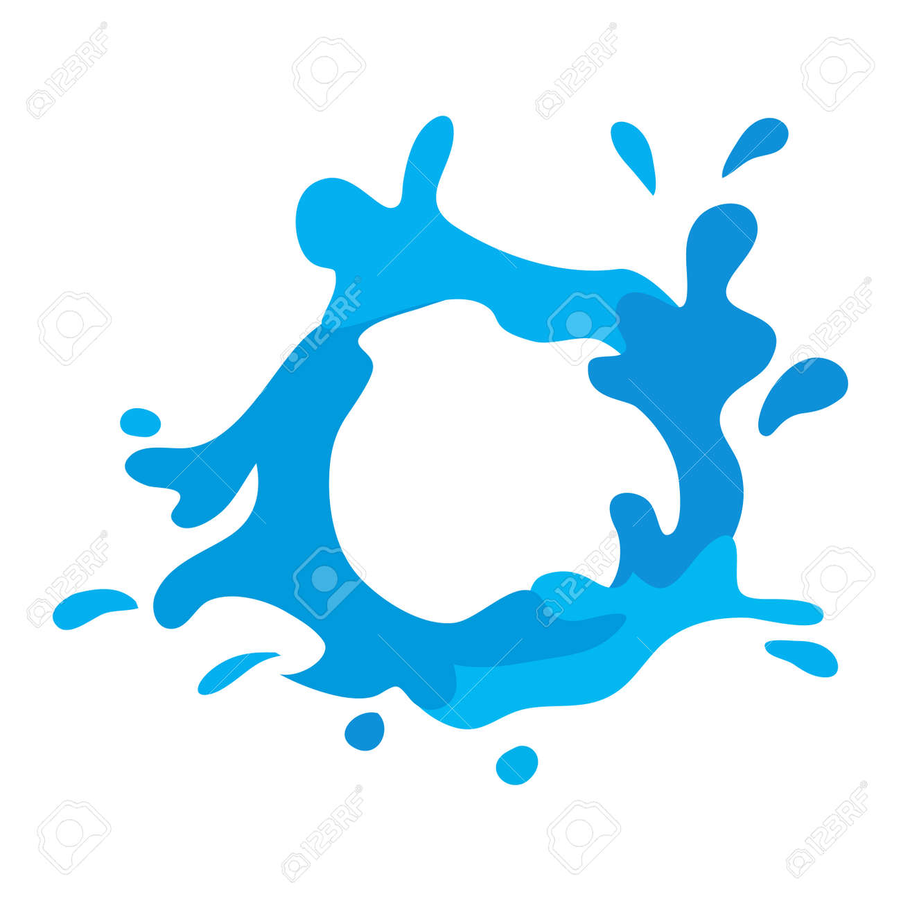 Leau éclabousse Collection Vector Set Verser Goutte Spa Symbole Dessin Animé éclaboussures Deau Mouvement Vecteur éclaboussures Bleu Transparent