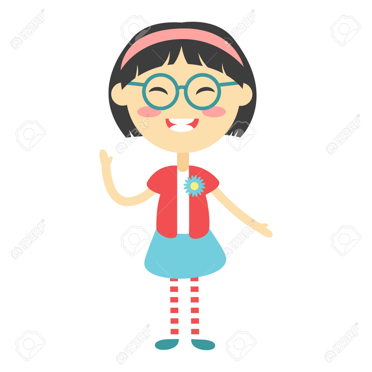 日本のかわいい赤ちゃん子供女の子文字ベクトル。かわいい少女の美しい若い女性をファッションします。白のかわいい日本の女の子女子高生 isolayted