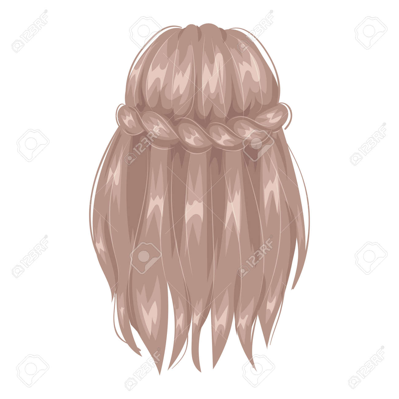 Vector Design Of Beautiful Of Female Hairstyle Back View Portrait
