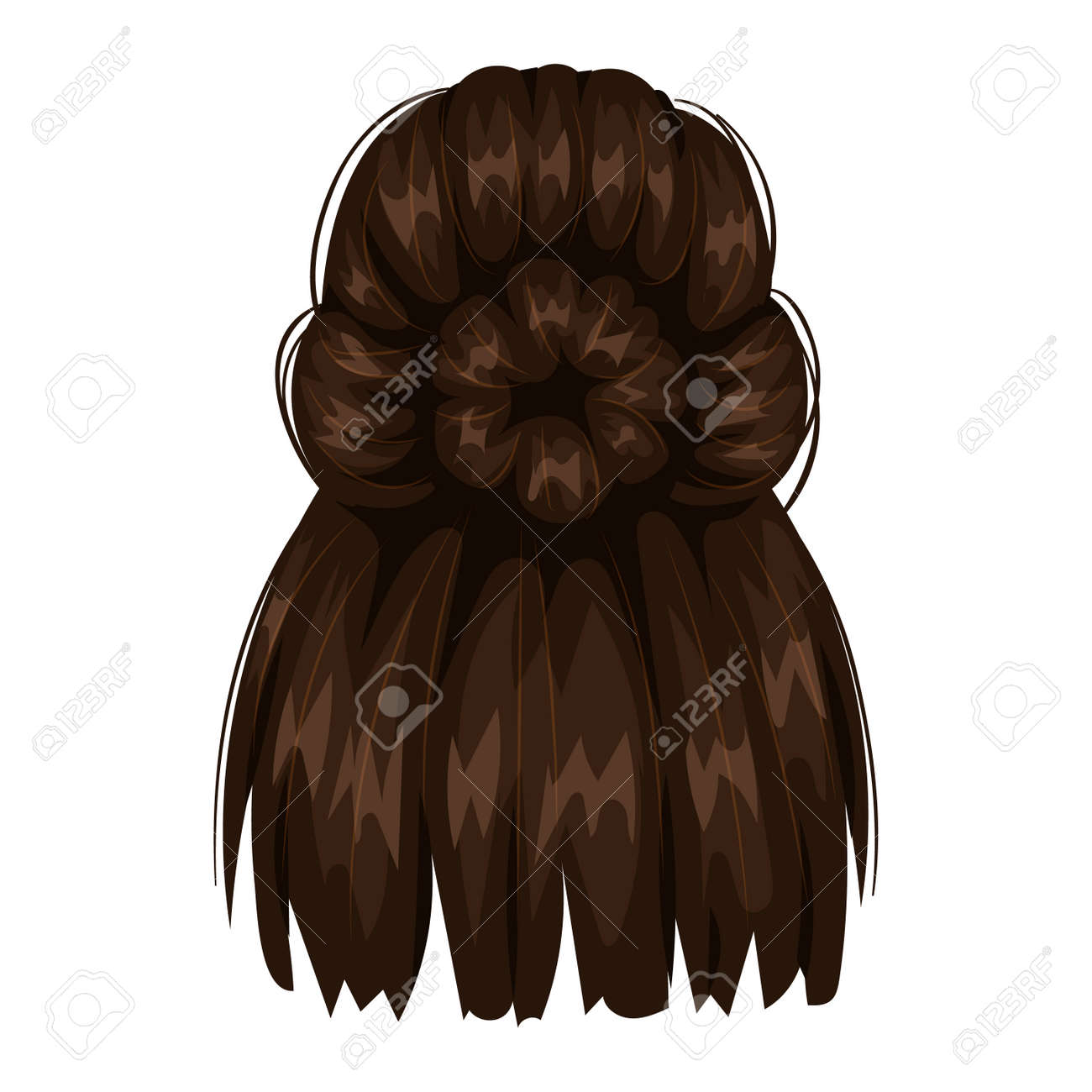 Vector Design Of Beautiful Of Female Hairstyle Back View Portrait