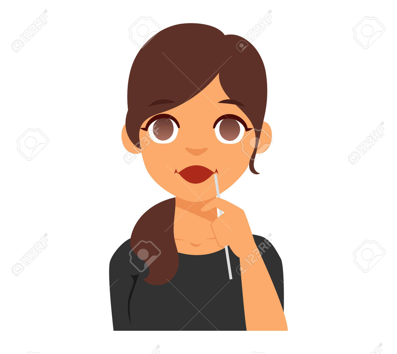 若い幸せな女笑顔や学生の幸せな女の子 女性のベクトル図と女の子 T 美人の笑顔 のイラスト素材 ベクタ Image